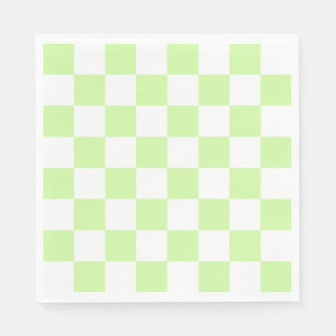 Servilleta De Papel Patrón de Gingham de Pastel Verde