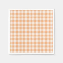Servilleta De Papel Patrón de Gingham de Peach White Checkered