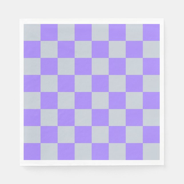 Servilleta De Papel Patrón de Gingham de Purple Checkered (Anverso)
