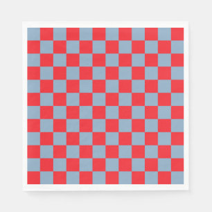 Servilleta De Papel Patrón de Gingham de Red Blue Checkered