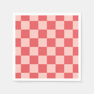 Servilleta De Papel Patrón de Gingham de Red Checkered Rosa