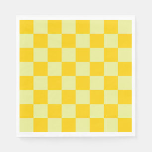 Servilleta De Papel Patrón de Gingham de Yellow Checkered