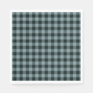 Servilleta De Papel Patrón de Gingham negro azul