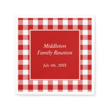 Patrón de Gingham rojo y blanco personalizado