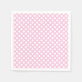 Servilleta De Papel Patrón de Gingham rosa de Rubor