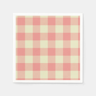Servilleta De Papel Patrón de Gingham rosa y crema