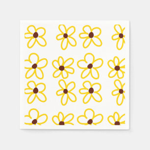 Servilleta De Papel Patrón de girasol amarillo marrón flor floral boho