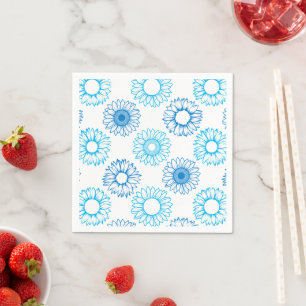 Servilleta De Papel Patrón de girasoles azules