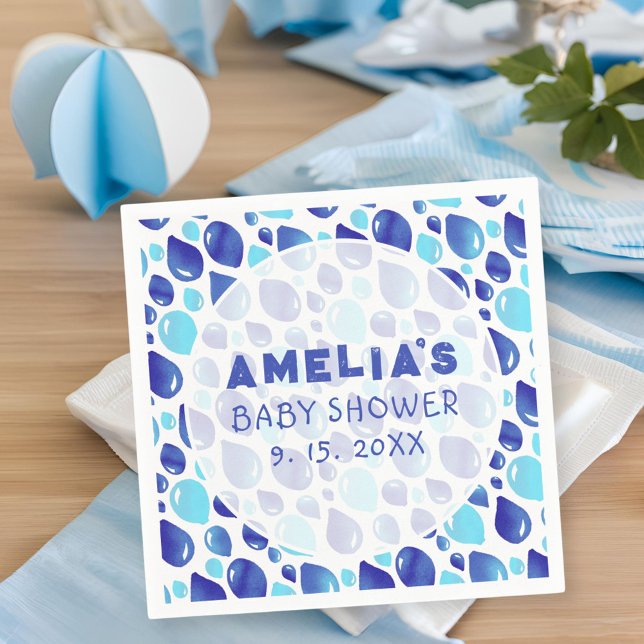 Servilleta De Papel Patrón de globo azul Niña bebé Baby Shower (Subido por el creador)