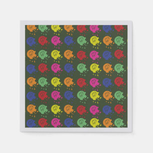 Servilleta De Papel Patrón de globo de Fiesta Green Paintball