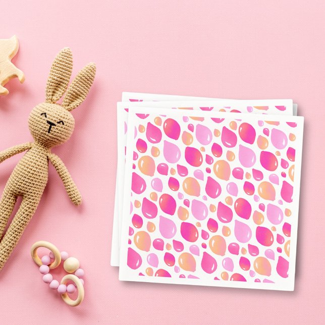 Servilleta De Papel Patrón de globo rosa Niña bebé Baby Shower (Subido por el creador)