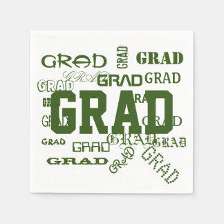 Servilleta De Papel Patrón de graduación Colores verdes de la escuela 