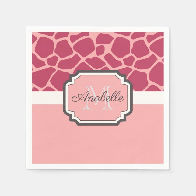 Servilleta De Papel Patrón de guijarros rosados (Anverso)