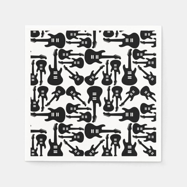 Servilleta De Papel Patrón de guitarra eléctrica Música temática PERSO (Anverso)