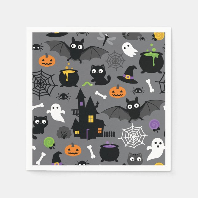 Servilleta De Papel Patrón de Halloween (Anverso)