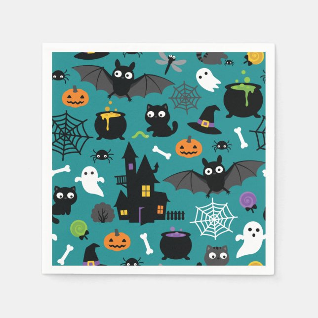 Servilleta De Papel Patrón de Halloween (Anverso)