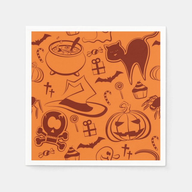 Servilleta De Papel Patrón de Halloween (Anverso)