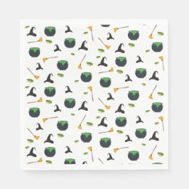 Servilleta De Papel Patrón de Halloween de Broom Caldron