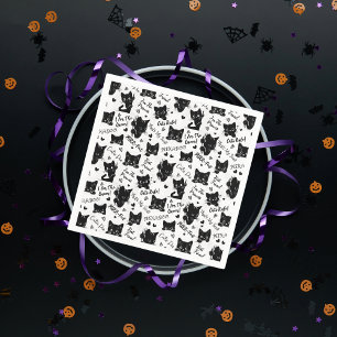 Servilleta De Papel Patrón de Halloween de gato negro lindo para amant