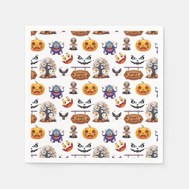 Servilleta De Papel Patrón de Halloween en  (Anverso)
