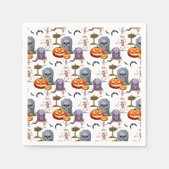 Servilleta De Papel Patrón de Halloween en  (Anverso)
