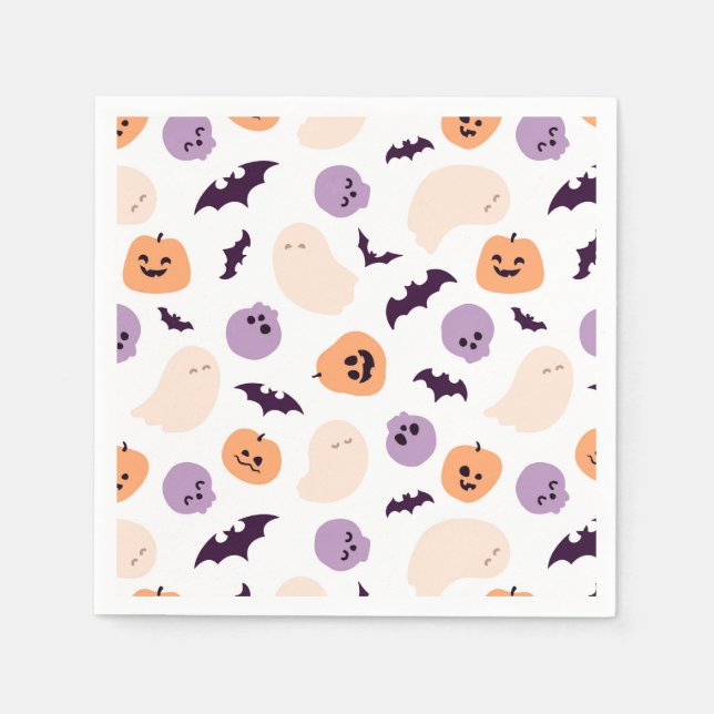 Servilleta De Papel Patrón de Halloween para niños divertidos (Anverso)