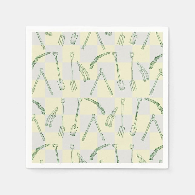 Servilleta De Papel Patrón de herramientas de jardinería (Anverso)