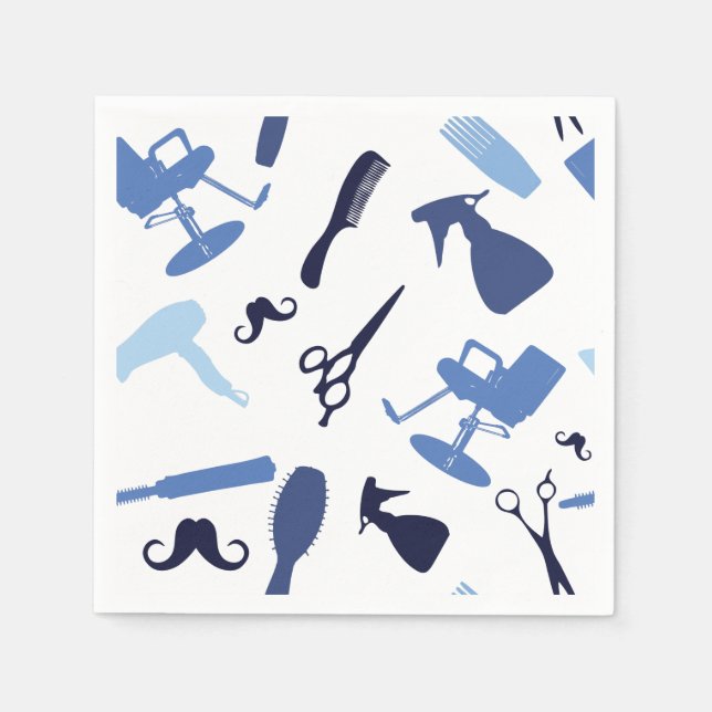 Servilleta De Papel Patrón de herramientas del salón de pelo (Anverso)