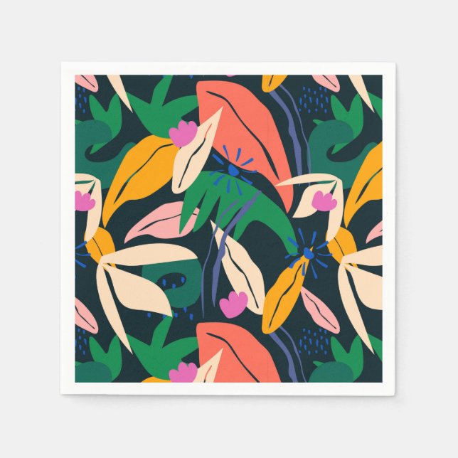 Servilleta De Papel Patrón de hoja colorido (Anverso)