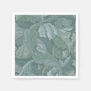 Servilleta De Papel Patrón de hoja de acanto azul turquesa de William 