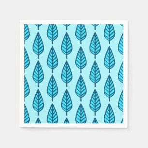 Servilleta De Papel Patrón de hoja de haya - Tonos de azul cielo