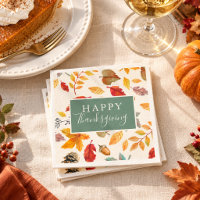 Patrón de hoja de otoño de acuarela Feliz Día de A