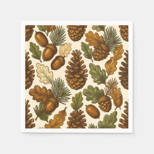 Servilleta De Papel Patrón de hoja de roble piña bellota de otoño