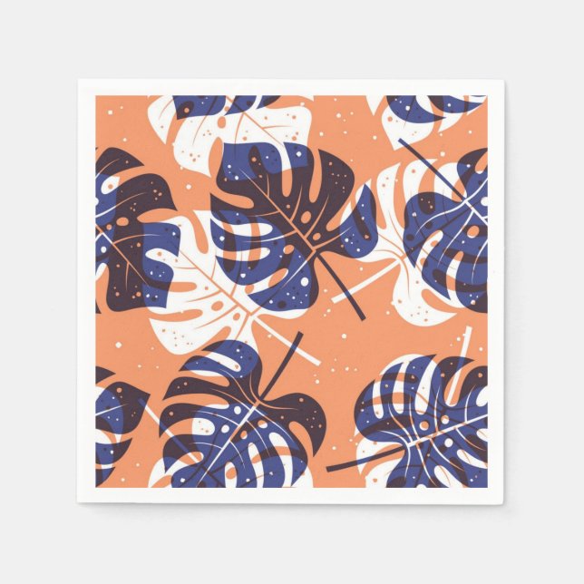 Servilleta De Papel Patrón de hojas (Anverso)