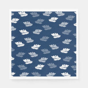 Servilleta De Papel Patrón de hojas antiguas azul marino