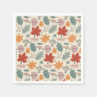 Servilleta De Papel Patrón de hojas de otoño y maíz vintage