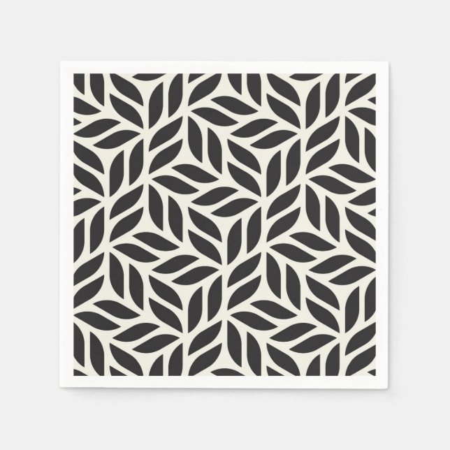 Servilleta De Papel Patrón de hojas moderno y elegante (Anverso)