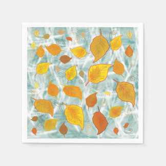 Servilleta De Papel Patrón de hojas otoñales artísticas