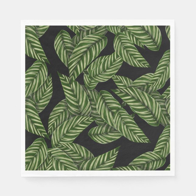 Servilleta De Papel Patrón de hojas tropicales (Anverso)