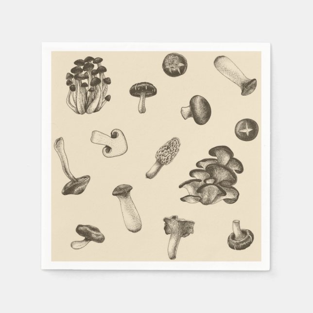Servilleta De Papel Patrón de hongos (Anverso)