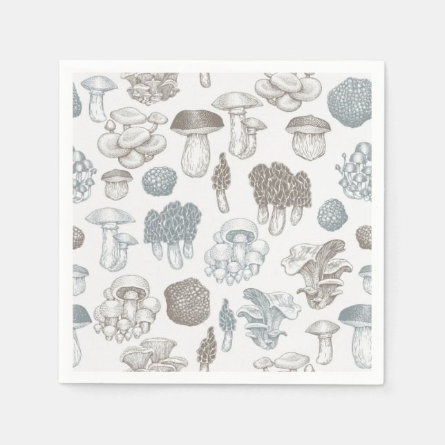 Servilleta De Papel Patrón de hongos (Anverso)