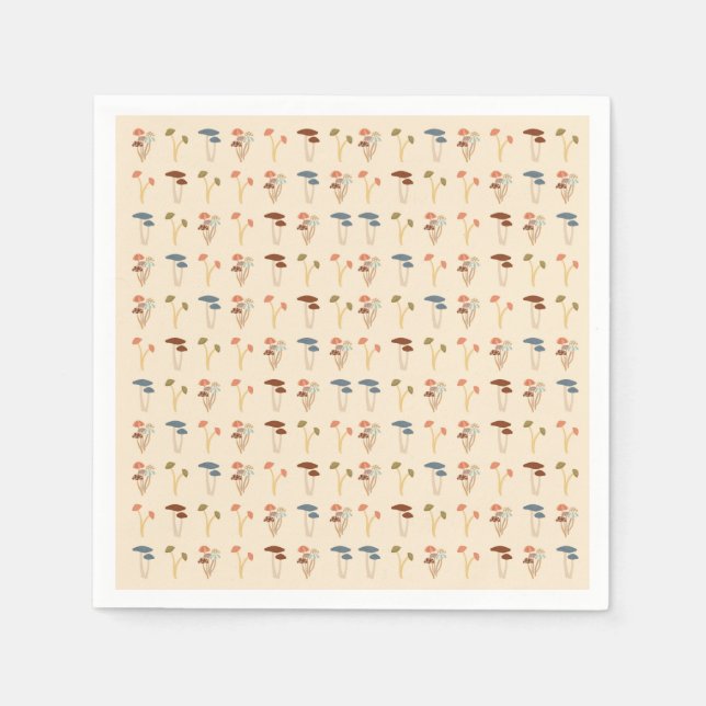 Servilleta De Papel Patrón de hongos (Anverso)