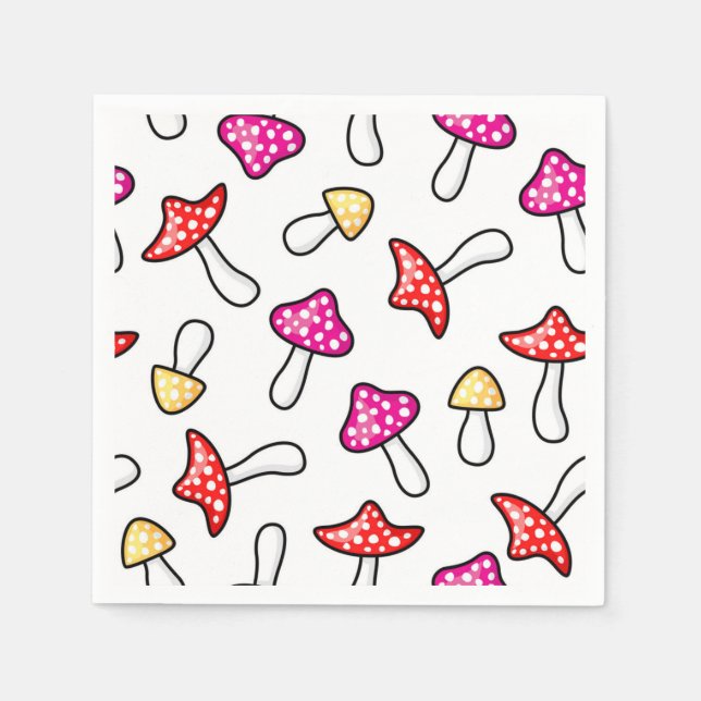 Servilleta De Papel Patrón de hongos (Anverso)