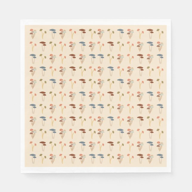 Servilleta De Papel Patrón de Hongos Neutros (Anverso)