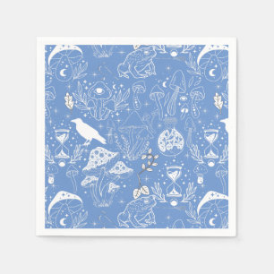 Servilleta De Papel Patrón de hongos psicodélicos 2D.BW.b