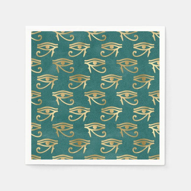 Servilleta De Papel Patrón de Horus del Ojo Egipcio Oro (Anverso)