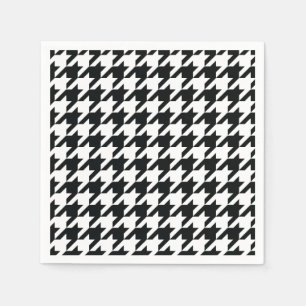 Servilleta De Papel Patrón de Houndstap Blanco negro