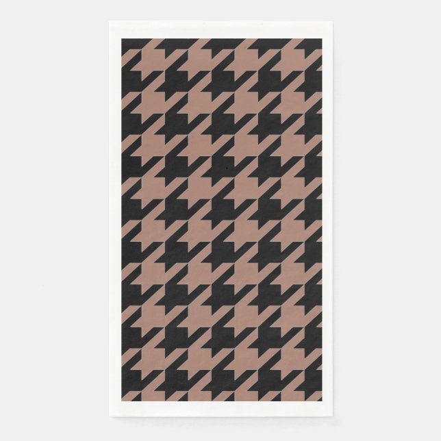 Servilleta De Papel patrón de houndstoth negro marrón de moda (Anverso)