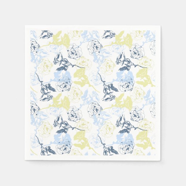 Servilleta De Papel Patrón de huerto de rosa de época (Anverso)