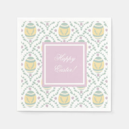 Servilleta De Papel Patrón de Huevos de Pascua Pastel Damask